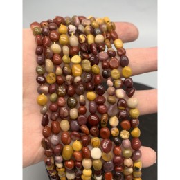 Каменные бусины, Яшма Мукаит, фриформы, 6х8 мм, длина нити 38 см