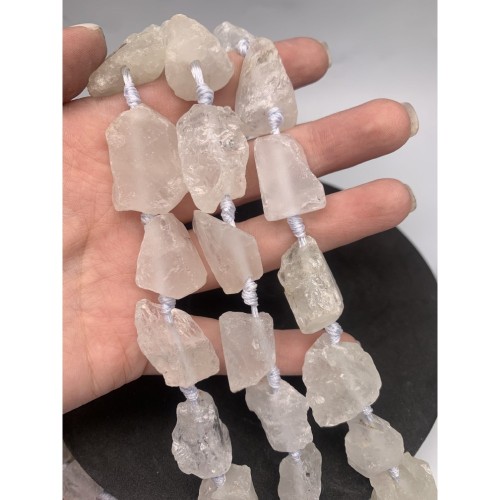 Каменные бусины, Горный Хрусталь, не обработанный, фриформы, 20-28 мм, длина нити 38 см, 15 шт