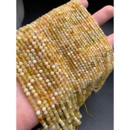 Каменные бусины, Опал желтый, шарик огранка 2,5 мм, длина нити 38 см