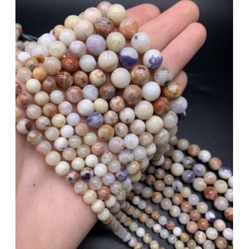 Каменные бусины, Опал Морадо, шарик гладкий, 6 мм, длина нити 38 см