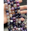 Каменные бусины, Агат, тонированный, фиолетовый, шарик огранка, 12 мм, длина нити 38 см
