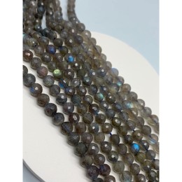 Каменные бусины, Лабрадор, шарик огранка, 6 мм, длина нити 38 см