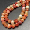 Каменные бусины, Агат, тонированный, оранжевый, шарик гладкий, 12 мм, длина нити 38 см