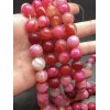 Каменные бусины, Агат, тонированный, ярко-розовый, шарик гладкий, 12 мм, длина нити 38 см