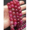 Каменные бусины, Агат, тонированный, тёмно-розовый, шарик гладкий, 12 мм, длина нити 38 см