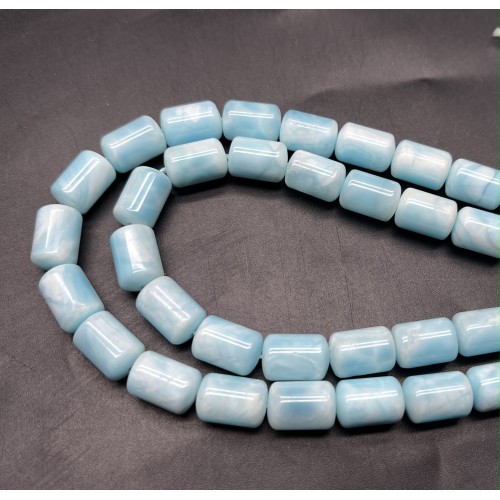 Каменные бусины, Гемиморфит, столбик, гладкий, 12,5х8 мм, 32 столбика на нитке, длина нити 38 см