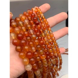 Каменные бусины, Сердолик мульти, шарик гладкий, 6 мм, длина нити 38 см