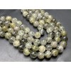 Каменные бусины, Рутиловый Кварц, Зелёный, шарик, гладкий, 10 мм, длина нити 19 см