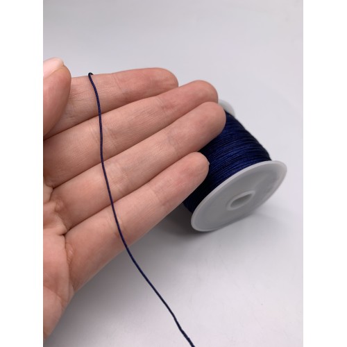 Шнур для плетения браслетов, синий, толщина 0,8 мм, 50 м/катушка, цена за 1 шт