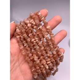 Каменные бусины, Олигоклаз, Солнечный камень, фриформы, 9х3 мм, длина нити 78 см