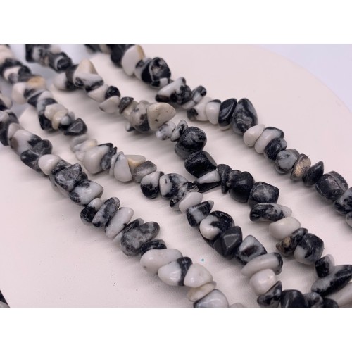 Каменные бусины, Агат, черно-белый, фриформы, размер 10х4 мм, нить 78 см