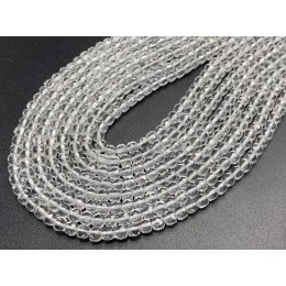 Каменные бусины, Горный Хрусталь, кубик, огранка, 4,5х4,5 мм, длина нити 38 см