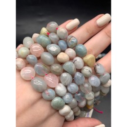 Каменные бусины, Берилловый Микс, фриформы, 12х9 мм, длина нити 38 см