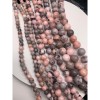 Каменные бусины, Яшма розовая, шарик гладкий, 6 мм, длина нити 38 см