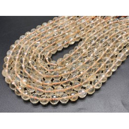 Каменные бусины, Цитрин, шарик, огранка, 10 мм, длина нити 19 см