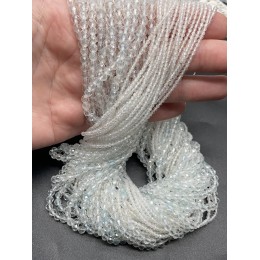 Каменные бусины, Топаз, шарик, огранка, 4 мм, длина нити 38 см