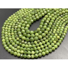 Каменные бусины, Нефрит, канадский, шарик, огранка, 8 мм, длина нити 38 см