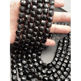 Каменные бусины, Турмалин, Шерл, кубик, огранка, 8х8 мм, длина нити 19 см