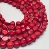 Каменные бусины, Коралл красный, тонированный, фриформы, 12х8 мм, длина нити 38 см