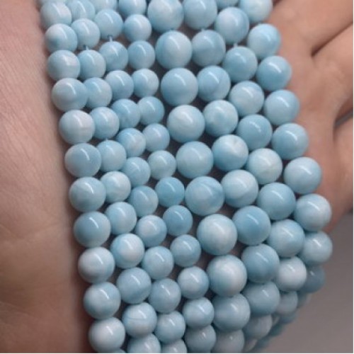 Каменные бусины, Гемиморфит люкс, шарик гладкий 10 мм, нить 38 см