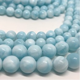 Каменные бусины, Гемиморфит люкс, шарик гладкий 10 мм, нить 19 см