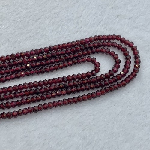 Каменные бусины, Гранат, огранка рондель, 3х2мм, длина нити 38 см