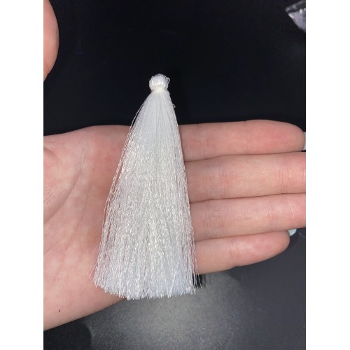 Кисточка, блестящая, белого цвета, 80 мм, цена за штуку