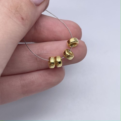 Разделитель, бублик, модель SS 925, с позолотой, размер 4х2 мм, цена за 10 шт.