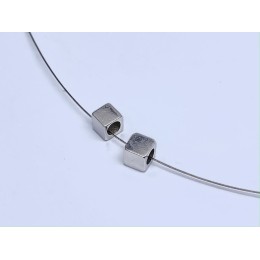 Бусина, кубик, модель SS 925, родированное, 4 мм