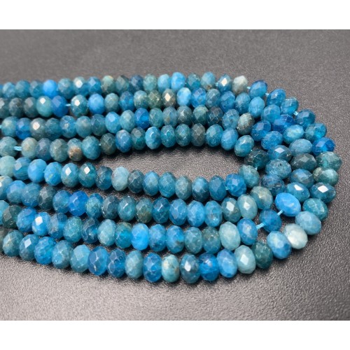 Каменные бусины, Апатит, огранка, рондель, 6x4 мм, длина нити 38 см