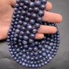 Каменные бусины, Сапфир, шарик гладкий, 10 мм, длина нити 19 см
