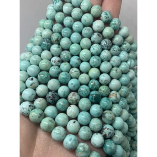 Каменные бусины, Бирюза, перуанская, люкс, шарик гладкий, 12 мм, длина нити 19 см