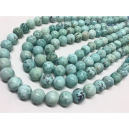 Каменные бусины, Бирюза, перуанская, люкс, шарик гладкий, 12 мм, длина нити 19 см