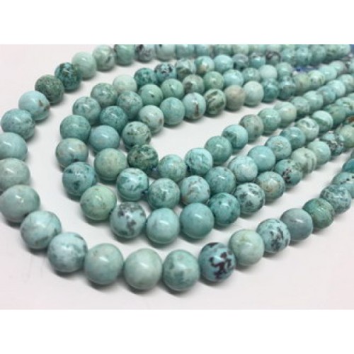 Каменные бусины, Бирюза, перуанская, люкс, шарик гладкий, 12 мм, длина нити 19 см