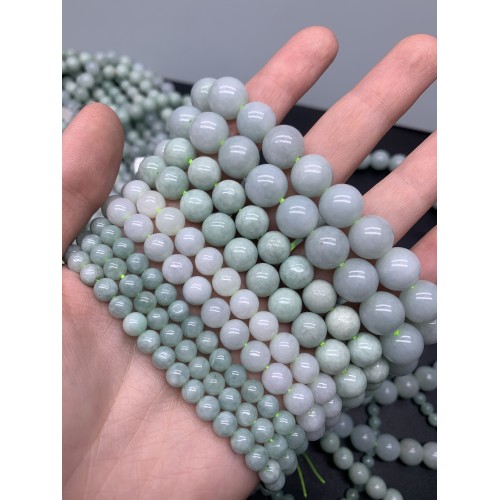 Каменные бусины, Нефрит Люкс, ювелирный, Бирма, шарик гладкий, 8 мм, длина нити 38 см