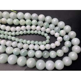 Каменные бусины, Нефрит Люкс, ювелирный, Бирма, шарик гладкий, 8 мм, длина нити 38 см