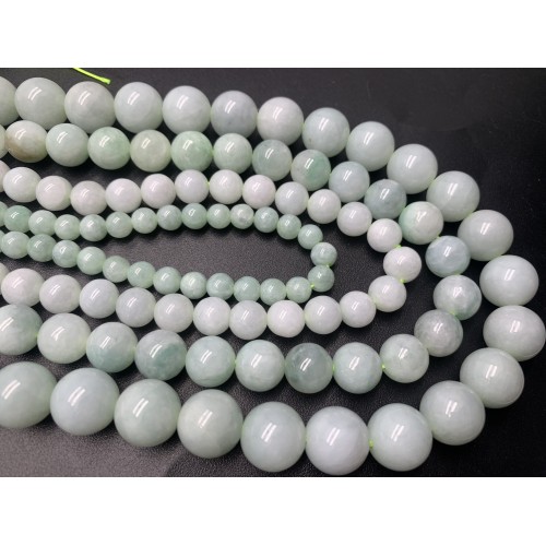 Каменные бусины, Нефрит Бирма, ювелирный, люкс, шарик гладкий, 12 мм, длина нити 19 см