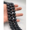 Каменные бусины, Агат, чёрный, матовый, шарик гладкий, 14 мм, длина нити 38 см