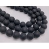Каменные бусины, Агат, чёрный, матовый, шарик гладкий, 14 мм, длина нити 38 см