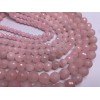 Каменные бусины, Розовый кварц, шарик, лёгкая огранка, 8 мм, длина нити 38 см