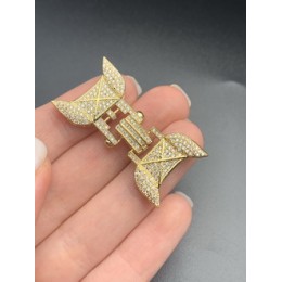 Застёжка №73, замочек на многорядное украшение, под золото, со стразами, 45 мм