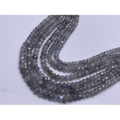 Каменные бусины, Лабрадор, Люкс, рондель огранка, 3х5 мм, длина нити 38 см