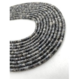 Каменные бусины, Ларвикит, ("Лаврикит", Норвежский лунный камень), шайба, 4х2 мм, длина нити 38 см