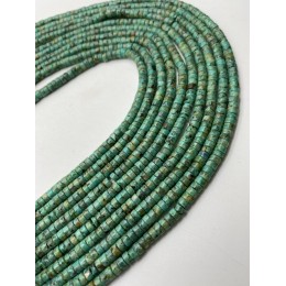 Каменные бусины, Африканская Бирюза, шайба, 4х2 мм, длина нити 38 см