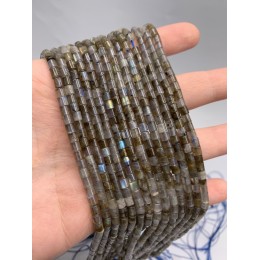 Каменные бусины, Лабрадор, трубочки, 3,5х3,5 мм, длина нити 38 см