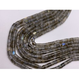Каменные бусины, Лабрадор, трубочки, 3,5х3,5 мм, длина нити 38 см