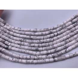 Каменные бусины, Говлит белый, трубочки, 3,5х3,5 мм, длина нити 38 см