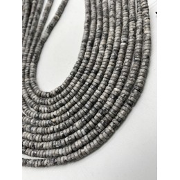 Каменные бусины, Яшма, картографическая, Доломит, шайба, 4х2 мм, длина нити 38 см