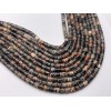 Каменные бусины, Риолит, леопардовая Яшма, трубочки, 3,5х3,5 мм, длина нити 38 см