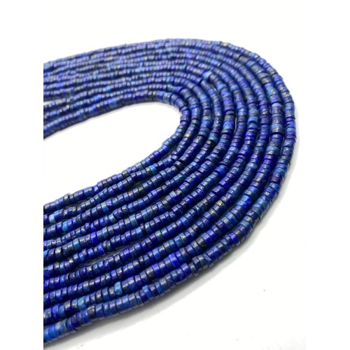 Каменные бусины, Лазурит, шайба, 4х2 мм, длина нити 38 см